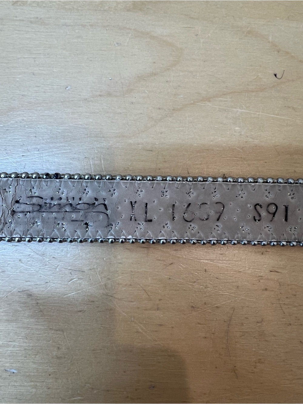 B.B. Simon Brown Leather Studded Belt with Silver Buckle and Swarovski Crystals - Picture 7 of 9